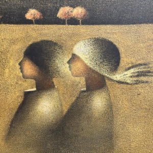 Maurice Musin, "Nachtelijk paar", olieverfschilderij op paneel