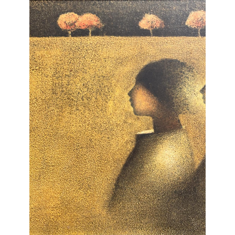 Maurice Musin, "Nocturnal Couple," oil painting on panel