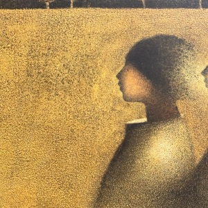 Maurice Musin, "Nocturnal Couple," oil painting on panel