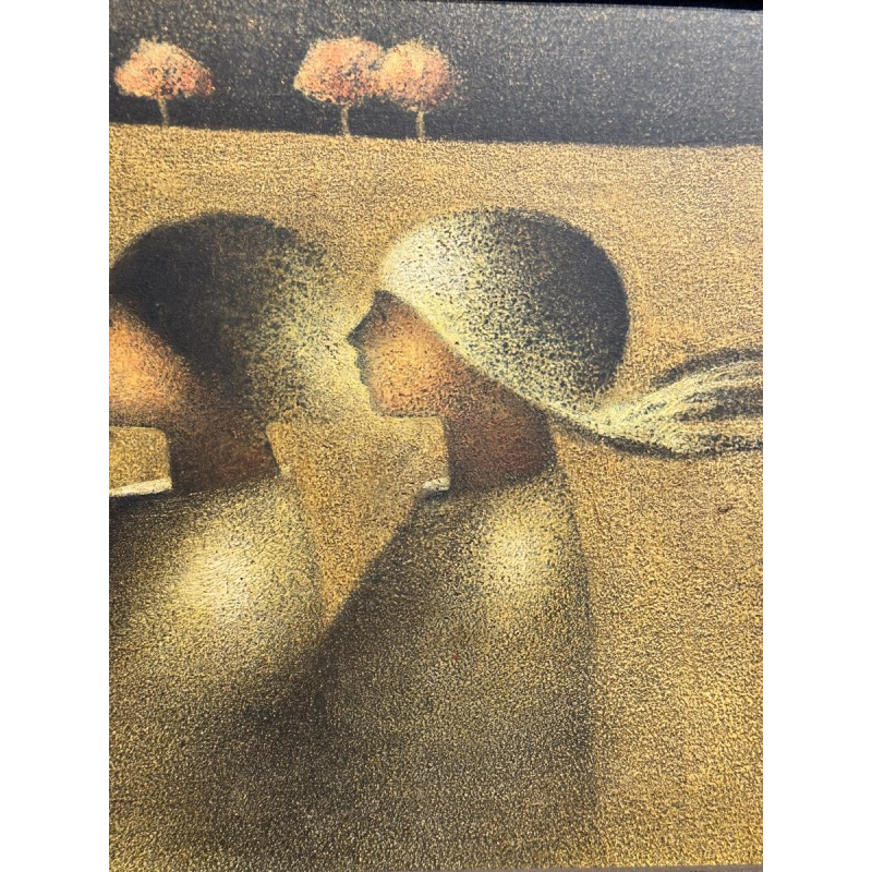 Maurice MUSIN « Couple nocturne » peinture huile sur panneau