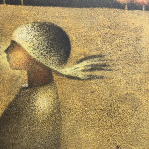 Maurice Musin, "Nachtelijk paar", olieverfschilderij op paneel