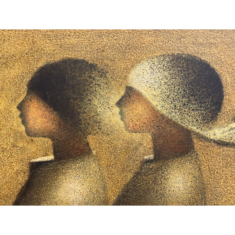 Maurice Musin, "Nachtelijk paar", olieverfschilderij op paneel