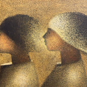 Maurice MUSIN « Couple nocturne » peinture huile sur panneau