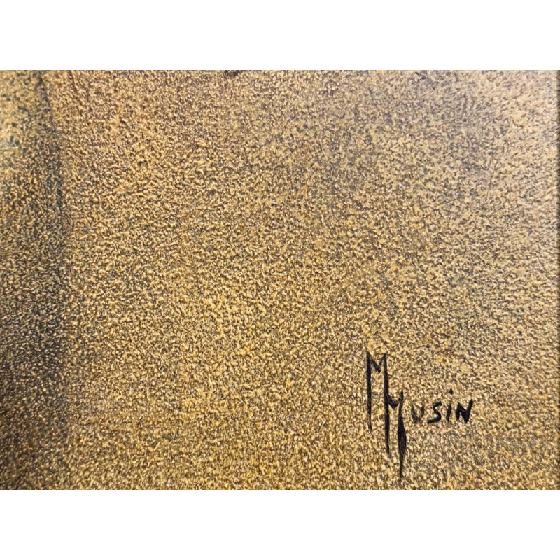 Maurice Musin, "Nachtelijk paar", olieverfschilderij op paneel