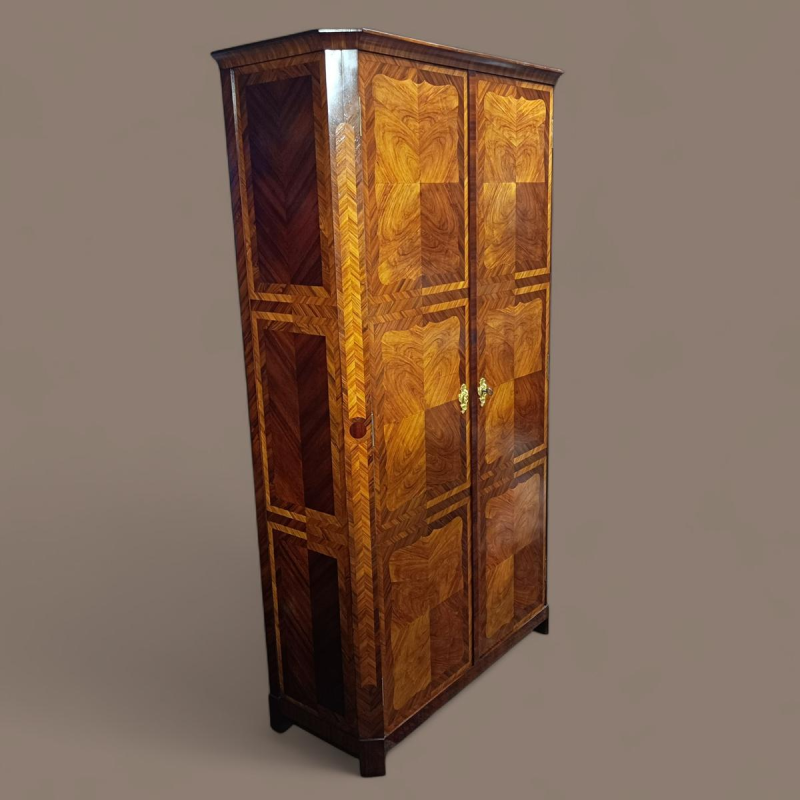 Maison JANSEN, veneered wood wardrobe