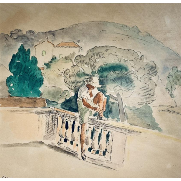 Watercolor print after Henri Lebasque, France, 20th century