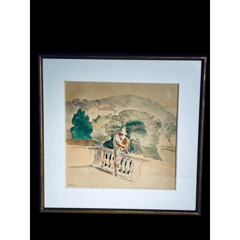 Estampe aquarellée d'après Henri Lebasque, France, XXe siècle