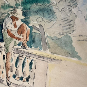 Watercolor print after Henri Lebasque, France, 20th century