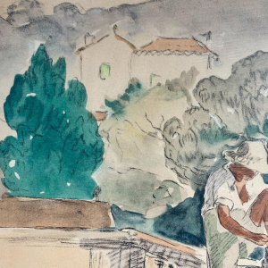 Watercolor print after Henri Lebasque, France, 20th century