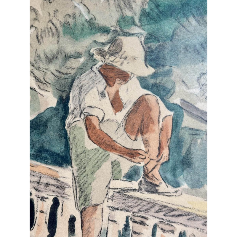 Watercolor print after Henri Lebasque, France, 20th century
