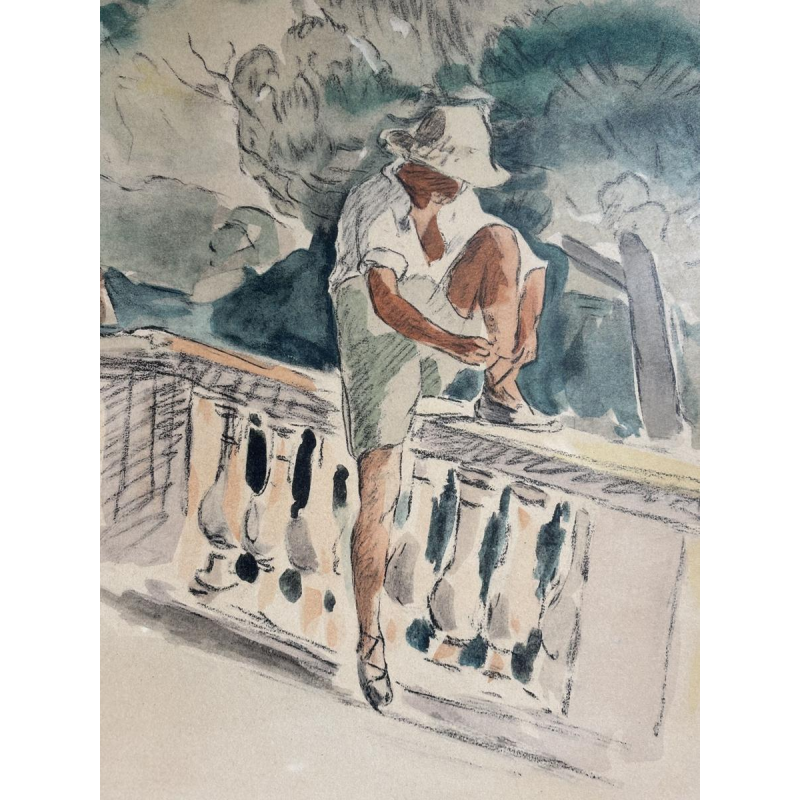 Watercolor print after Henri Lebasque, France, 20th century