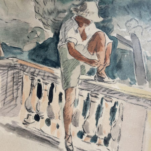 Watercolor print after Henri Lebasque, France, 20th century
