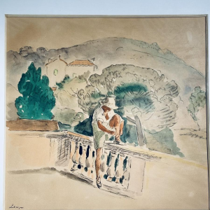 Watercolor print after Henri Lebasque, France, 20th century