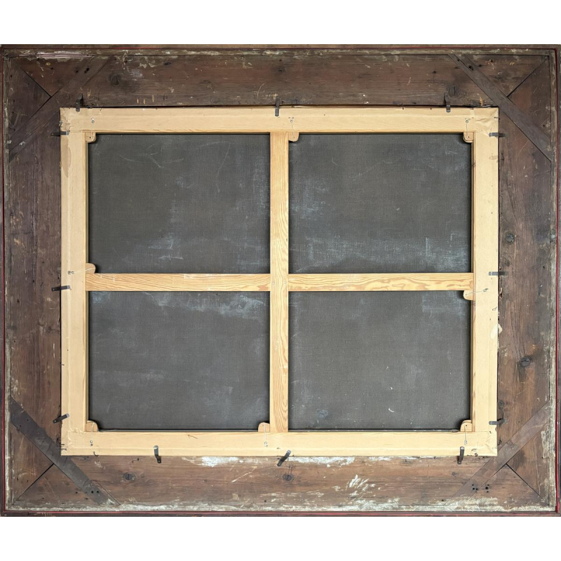 Michel T. A. Van Cuyck Panorama du village (Grez-Doiceau?) huile su toile 1859