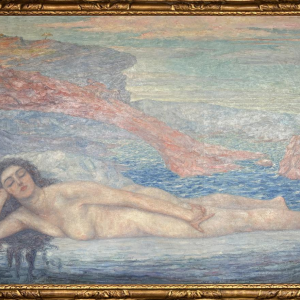 François (Frans) Pycke - Nu féminin allongé avec vue sur la mer - Huile sur toile