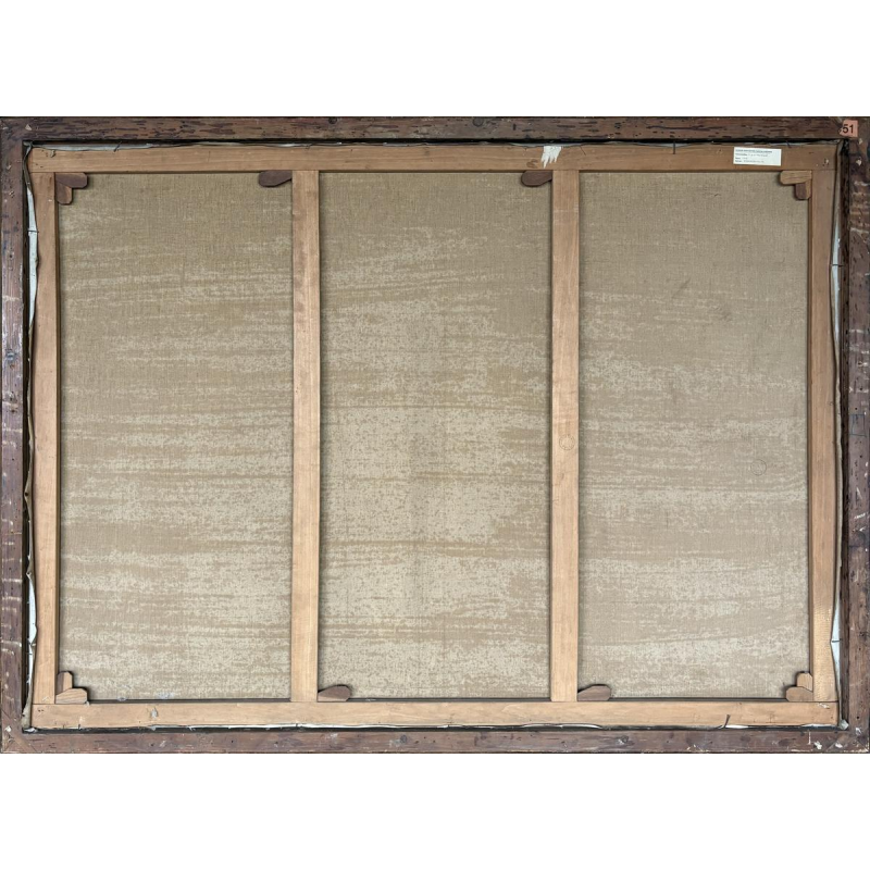 François (Frans) Pycke - Liggend vrouwelijk naakt met uitzicht op zee - Olieverf op doek