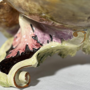 Large majolica centerpiece, putti and shells, Italy, late 19th - early 20th century