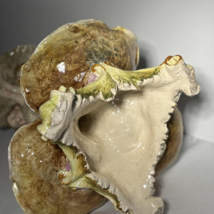 Large majolica centerpiece, putti and shells, Italy, late 19th - early 20th century