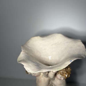 Large majolica centerpiece, putti and shells, Italy, late 19th - early 20th century