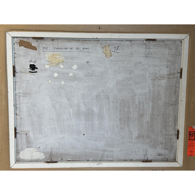 Ghislaine CAMBRON (1923- ) L'armoire bois blanc L'armoire de bois blanc 1972 olieverf op paneel