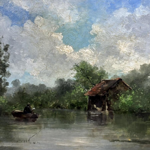 Jules-Ernest Martin CHABLIS, oil painting on panel, French School, 19th century