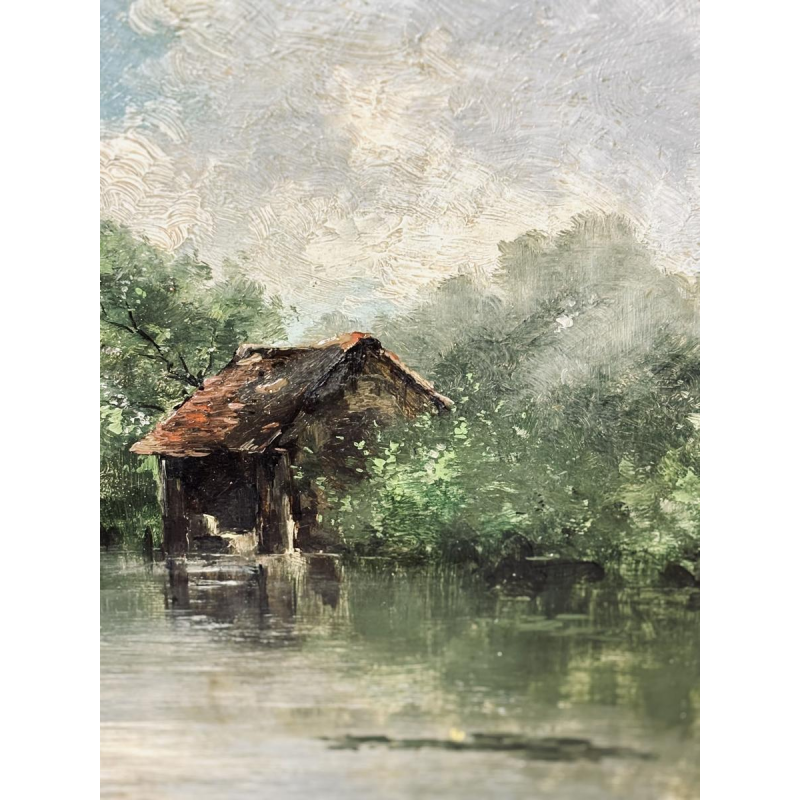 Jules-Ernest Martin CHABLIS, oil painting on panel, French School, 19th century