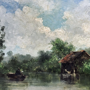 Jules-Ernest Martin CHABLIS, oil painting on panel, French School, 19th century