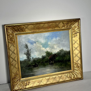 Jules-Ernest Martin CHABLIS, tableau huile sur panneau, Ecole française XIXe siècle