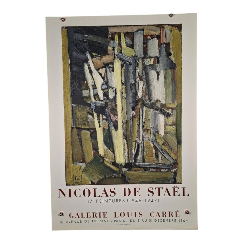 Nicolas DE STAËL / Mourlot print - Galerie Louis Carré 1964, lithographic poster