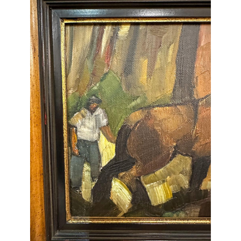 Milo Dardenne, "Het trekpaard", olieverf op doek, 20e eeuw