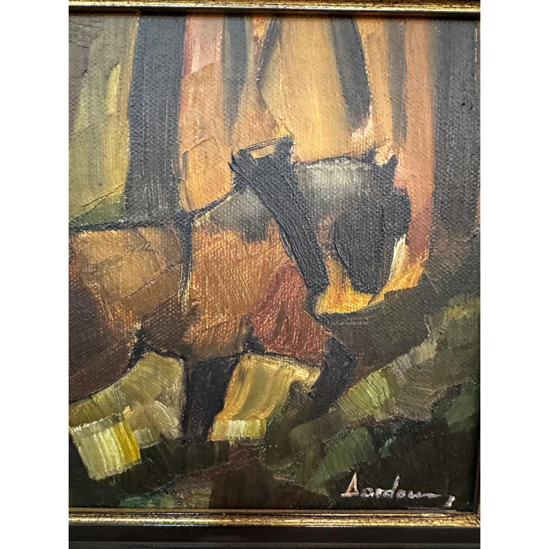 Milo Dardenne, "Le Cheval de Trait", huile sur toile, 20e siècle