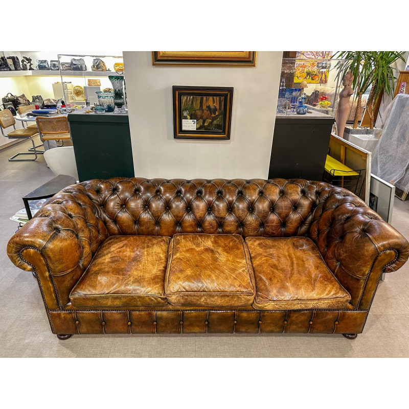 Canapé Chesterfield en cuir vintage, 21e siècle