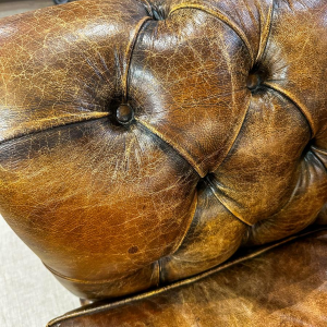 Vintage leather Chesterfield sofa, 21st century