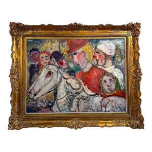 Marcel Hocq, huile sur toile expressioniste, 1989