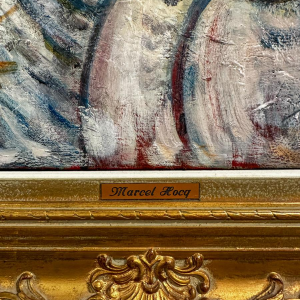 Marcel Hocq, huile sur toile expressioniste, 1989