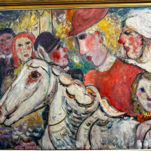 Marcel Hocq, oil on canvas, expressionist, 1989