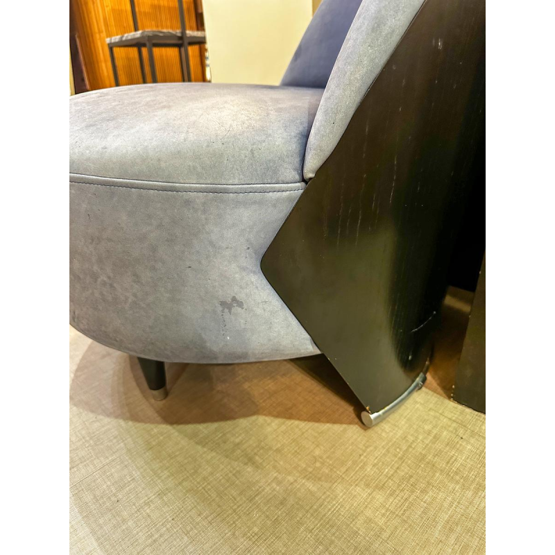 Ligne Roset, leather and wood armchair, 21st century