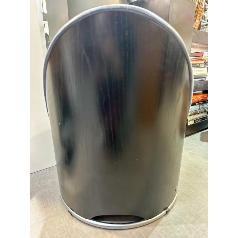 Ligne Roset, fauteuil cuir et bois, 21e siècle