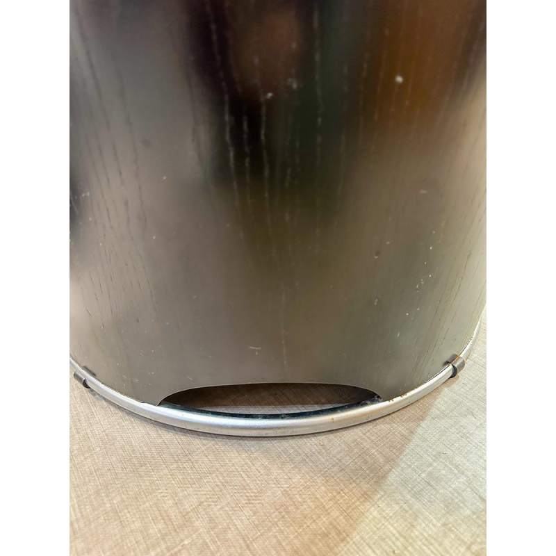 Ligne Roset, fauteuil van leer en hout, 21e eeuw