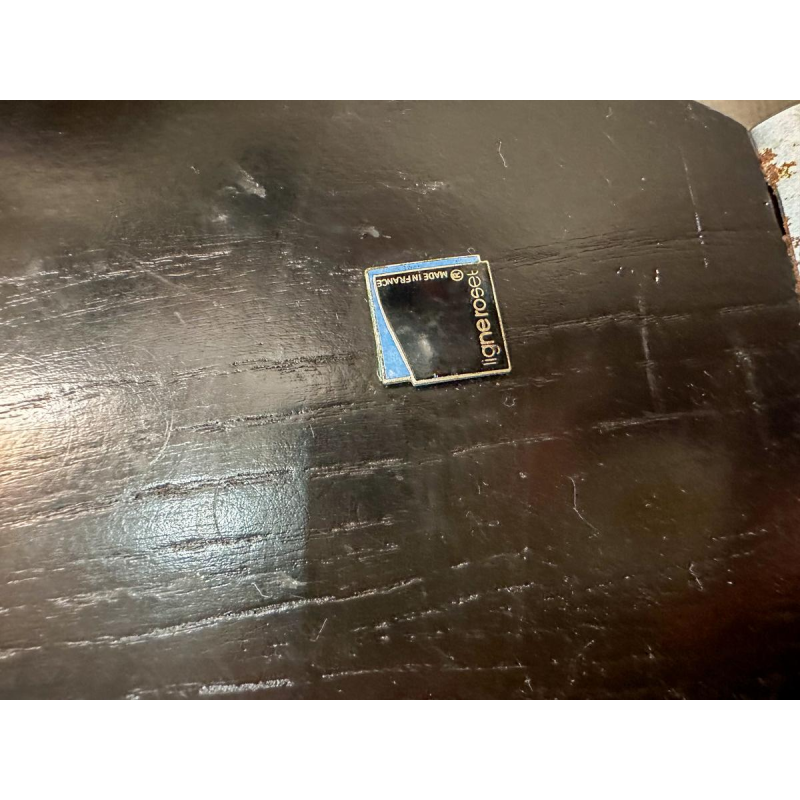 Ligne Roset, fauteuil van leer en hout, 21e eeuw