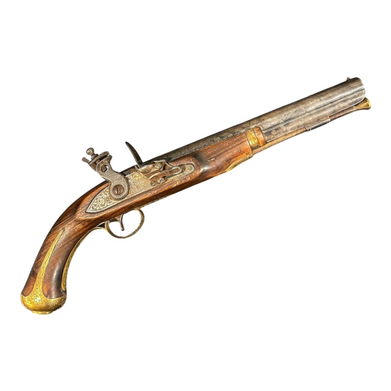 Lefaucheux flintlock pistol, Liège manufacture, mid-19th century