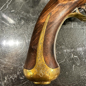 Pistolet à silex Lefaucheux, fabrication liégeoise, milieu du 19e siècle