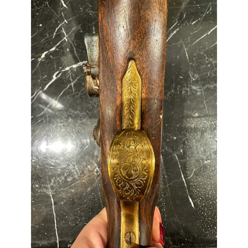 Pistolet à silex Lefaucheux, fabrication liégeoise, milieu du 19e siècle