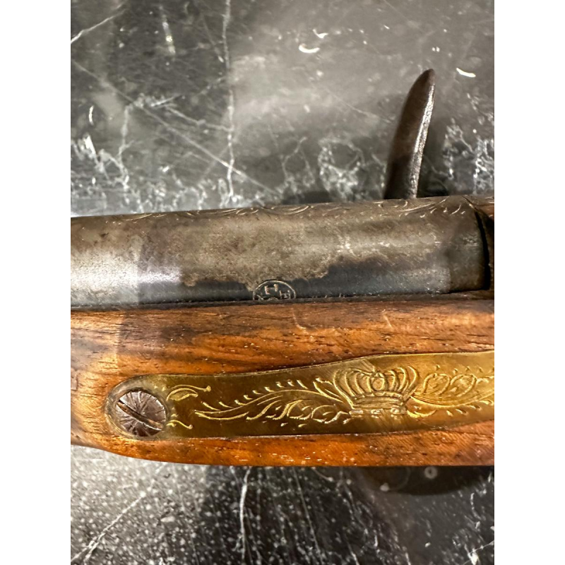 Pistolet à silex Lefaucheux, fabrication liégeoise, milieu du 19e siècle