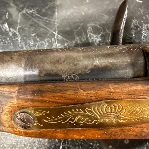 Pistolet à silex Lefaucheux, fabrication liégeoise, milieu du 19e siècle