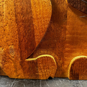 Bottega Michelangeli, sculpture de chat en bois, années 70