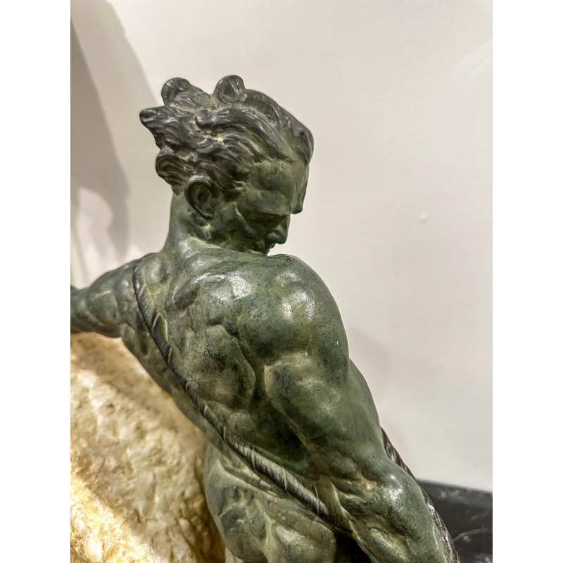 René Papa, Art Deco sculpture in bronze and stone, 1930s