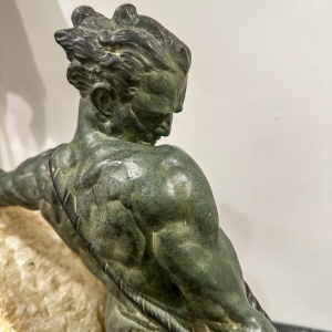 René Papa, Art Deco sculpture in bronze and stone, 1930s