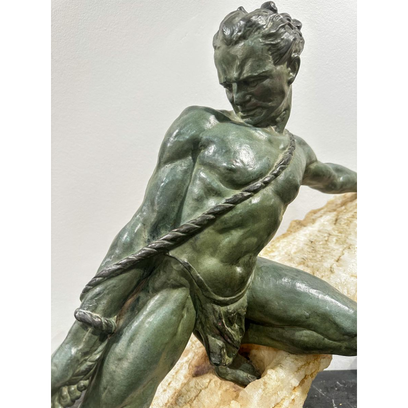 René Papa, Art Deco sculptuur in brons en steen, jaren 30