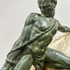 René Papa, Art Deco sculpture in bronze and stone, 1930s